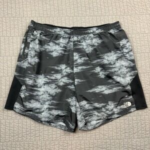 The North Face Shorts Mens Large Black Gray FlashDry Lined Running Athletic